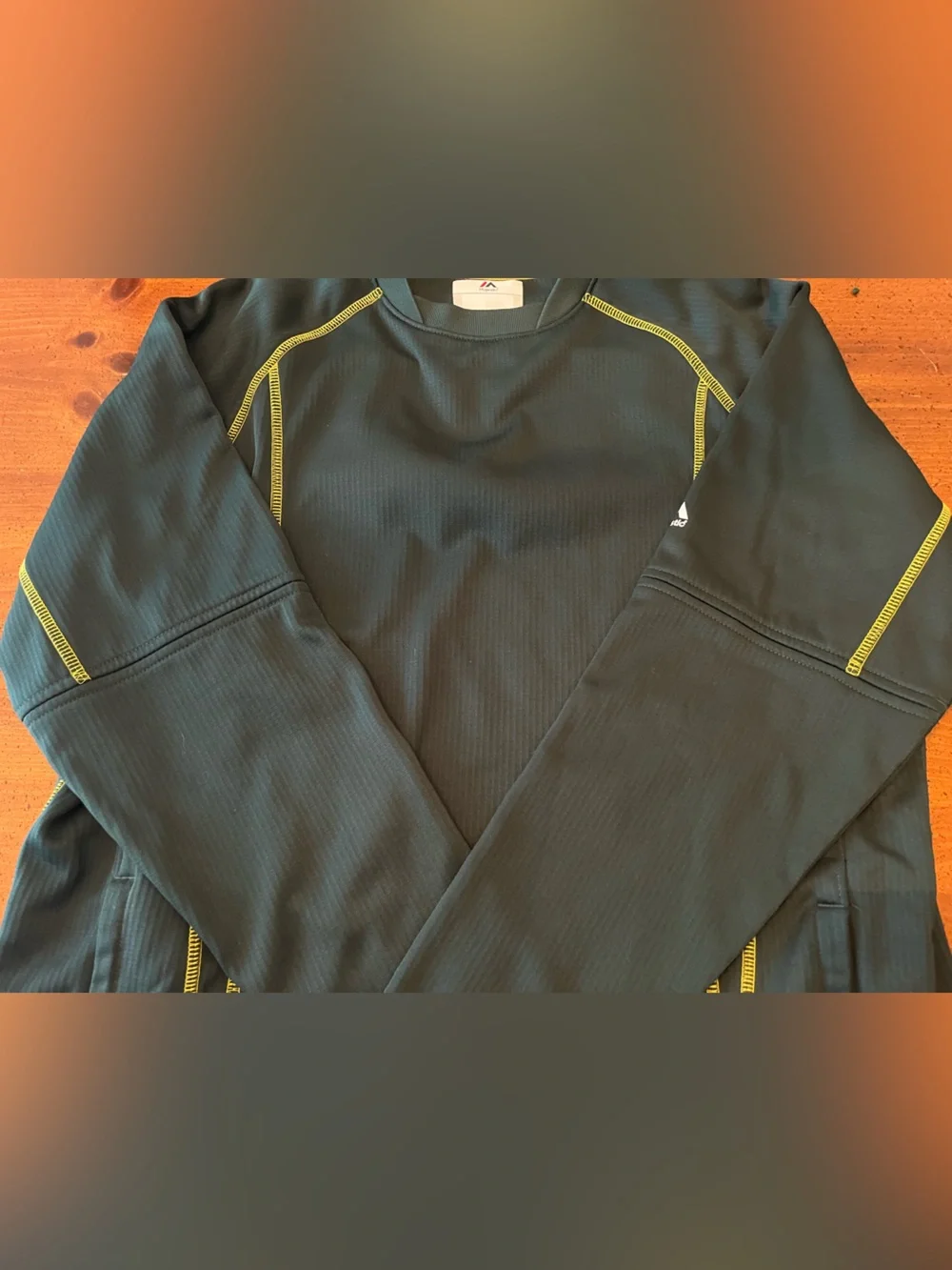 Boys' Majestic Forest Green and Gold Baseball Practice Pullover - Size XL